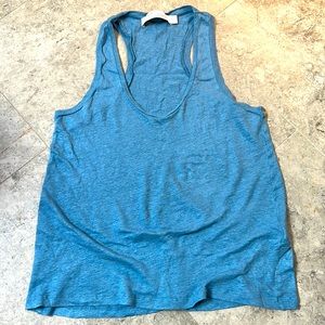 IRO racer back linen blend tank in ice blue. Size M.